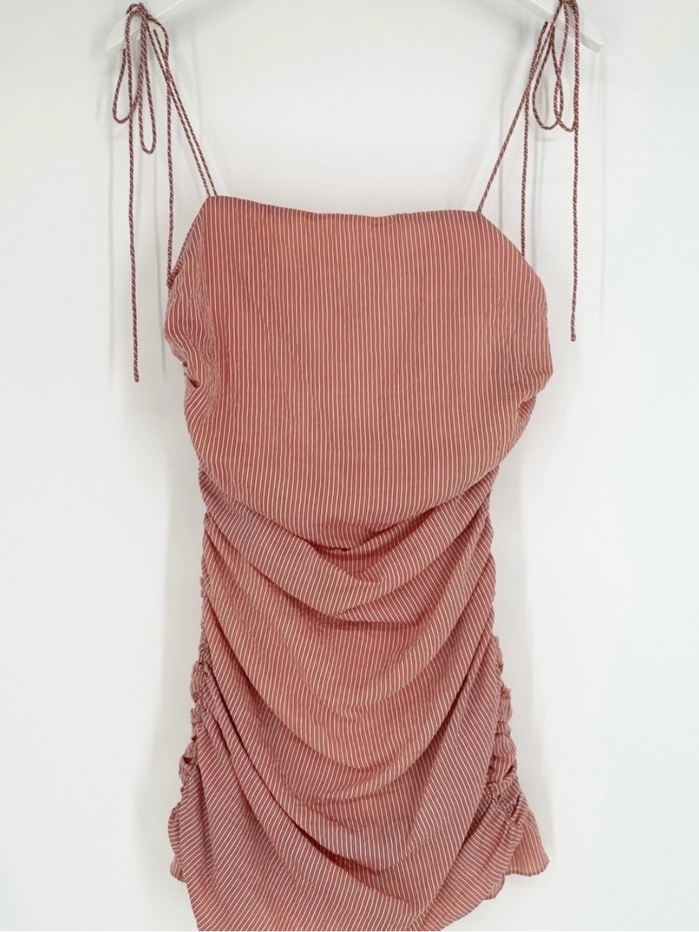 Lovers + Friends Ruched Red Striped Mini Dress Revolve Italy Coquette